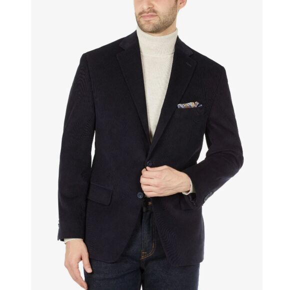 Michael Kors Kordell Corduroy Blazer Men's Size 48R Navy Classic Fit - Picture 1 of 9